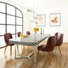Bone Inlay Black And White 8 Seater Dining Table With Iron Base