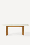 Modern Marble Table With Solid Wooden Base