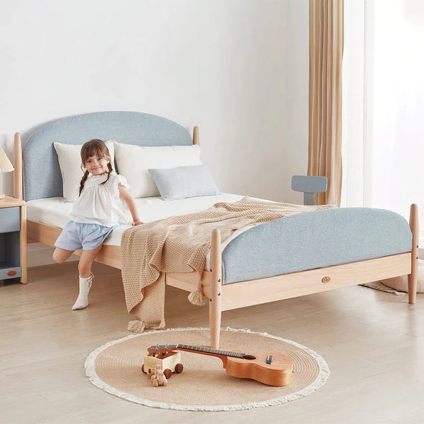 Kids Queen Bed with Fabric Covers