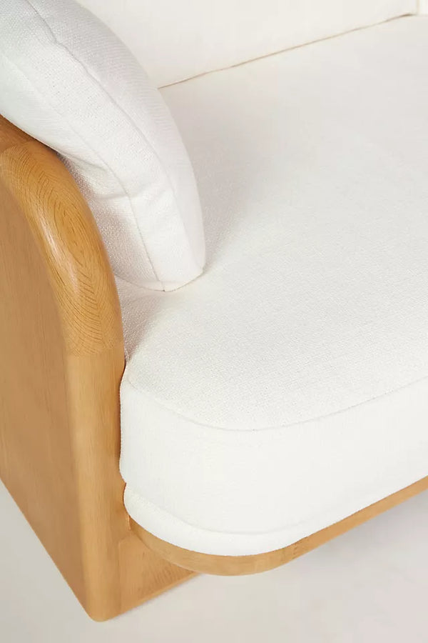 Cruse Solid Wood And Fabric Sectional Couch In White