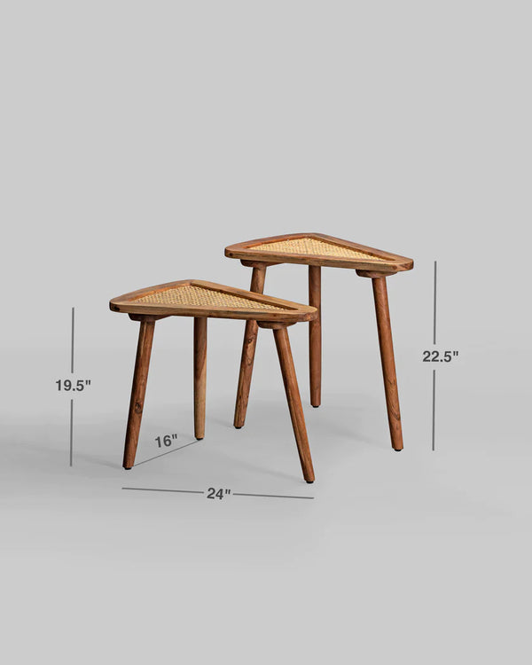 Solid Wood Natural Finish Wooden End Table