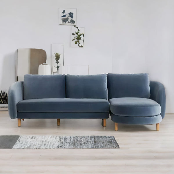 Modern Curved Velvet Sofa