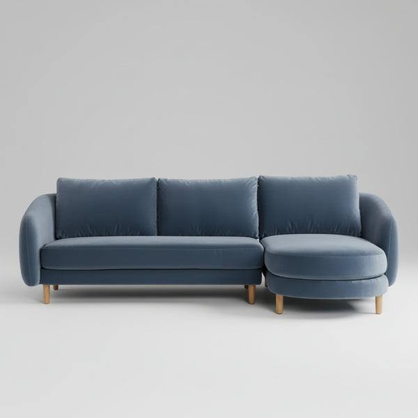 Modern Curved Velvet Sofa