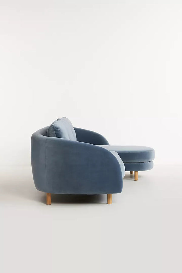 Modern Curved Velvet Sofa