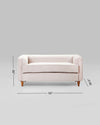 Classic Sheesham Solid Wood and Fabric White 2 Seater Fabric Sofa