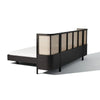 Rio Classic Solid Wood Rattan Bed With Attached Side Table In Black Finish -All sizes