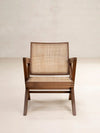 Rattan Modern Cane Armchair In Natural Finish