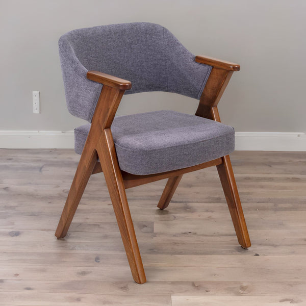 Classic Sheesham Wood & Velvet Arm Chair