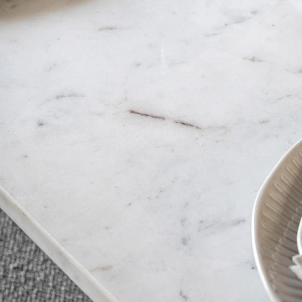 Antalya Modern Fluted Curve Marble Top Dining Set With Boucle Chairs - 4 Seater, 6 Seater - All Sizes