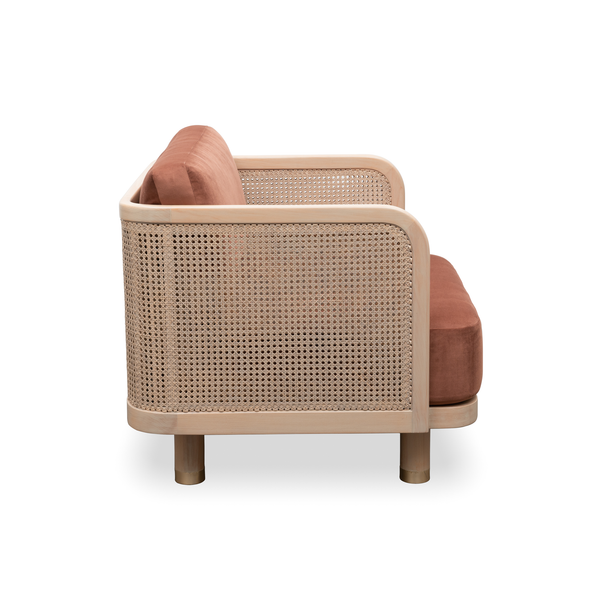 Vienna Rattan Armchair Velvet Flax