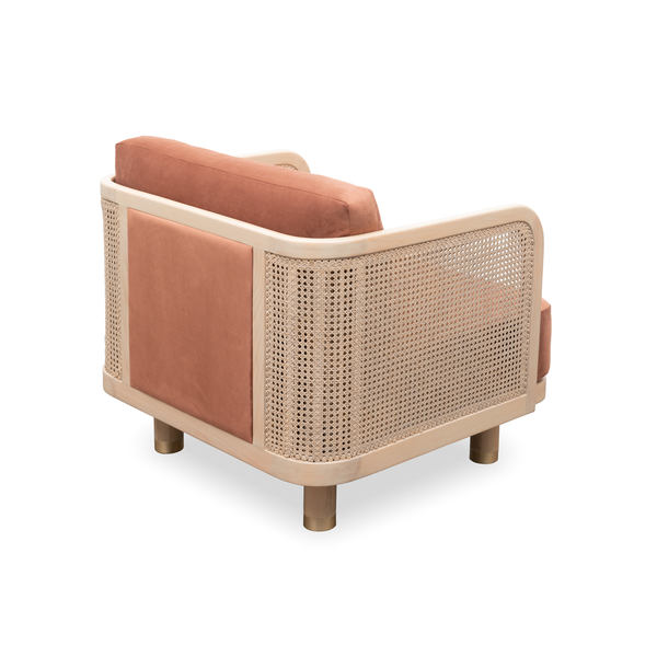 Vienna Rattan Armchair Velvet Flax