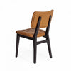 Classic Solid Wood Leather Dining Chair - Black Finish