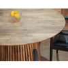 Antalya Modern Solid Mango Wood Fluted Round 4 Seater Dining Table Set