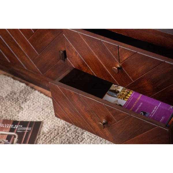 Modern Classsy Rajasthani Ebony Solid Mango Wood Tv Entertainment Console