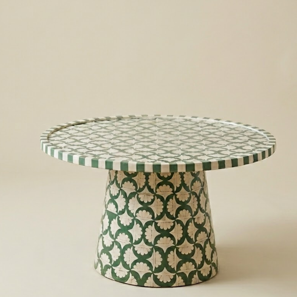 Aasiaat Bone Inlay Round Table
