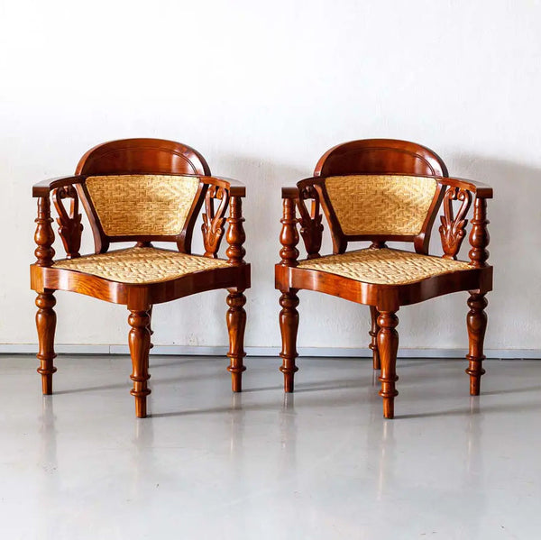 Albion Teakwood Corner Chair with Cane