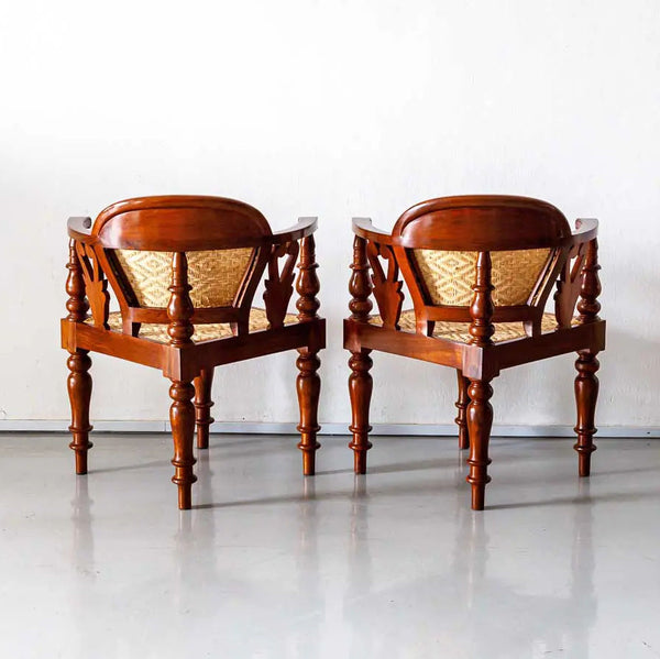 Albion Teakwood Corner Chair with Cane