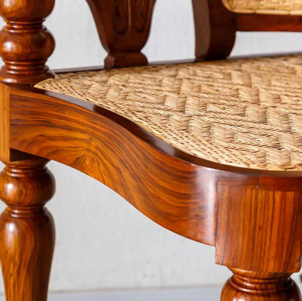 Albion Teakwood Corner Chair with Cane