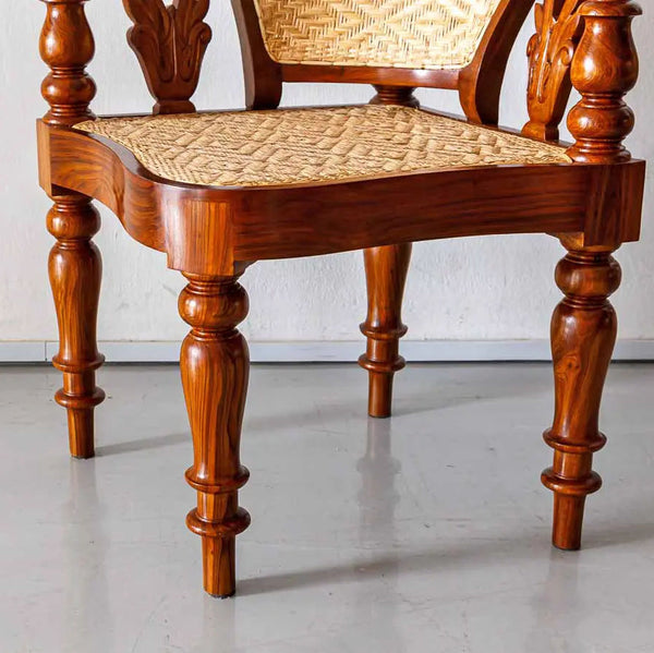 Albion Teakwood Corner Chair with Cane