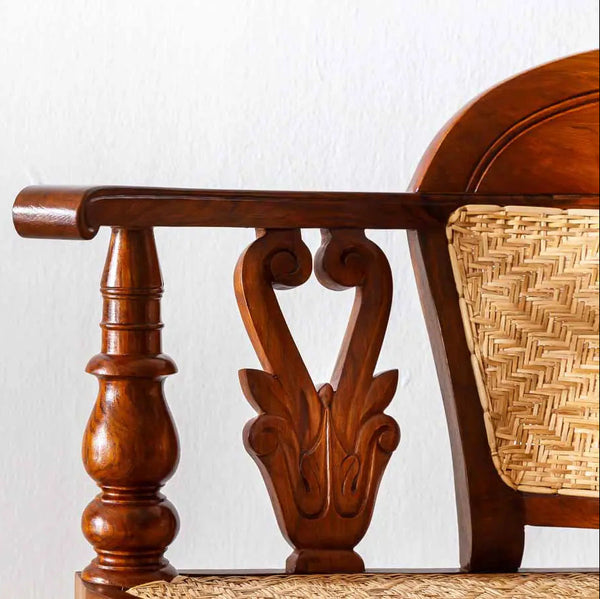 Albion Teakwood Corner Chair with Cane