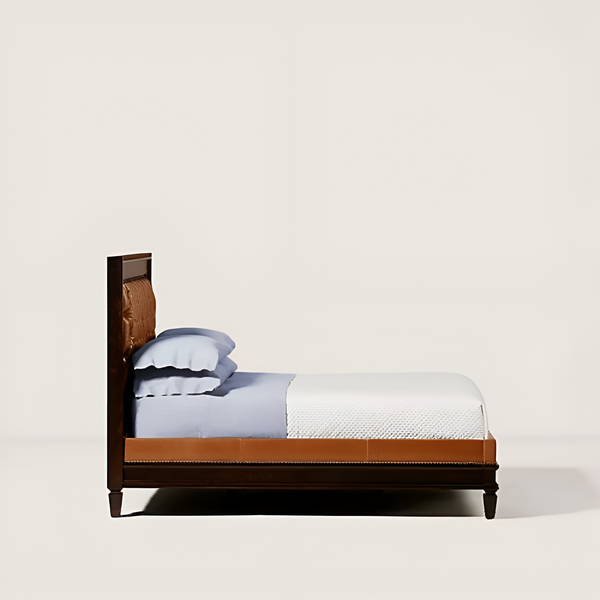 Alesund Solid Wood Leather Bed - All Sizes
