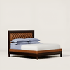 Alesund Solid Wood Leather Bed - All Sizes