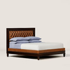 Alesund Solid Wood Leather Bed - All Sizes