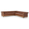 Altamira Solid Wood Leather Sectional Sofa