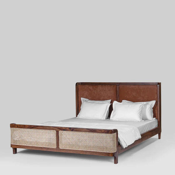 Amarillo Rattan Solid Wood Bed - All Sizes