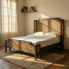 Ambre Vintage Rattan Solid Wood Bed - All Sizes