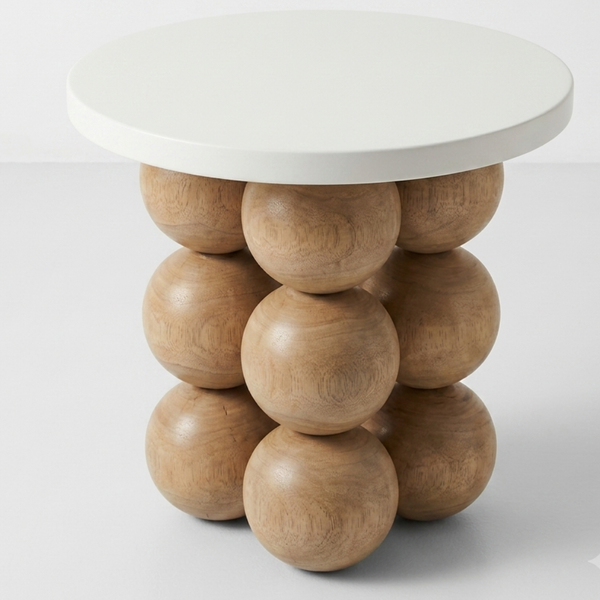 Annecy Round Solid Wood End Table