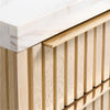 Antalya Natural Oak Wood Desk With White Marble Top