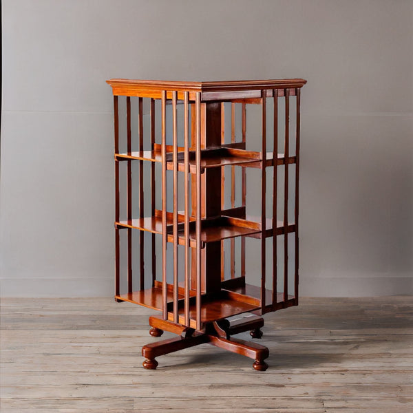 Traditional & Luxurious Teakwood Revolving Book shelf