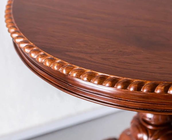 Traditional Luxurious Teakwood Round Side Table