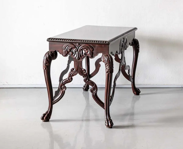 Classic Rosewood Centre Table With Carved Floral Design