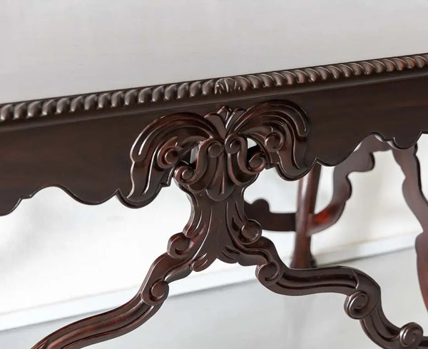 Classic Rosewood Centre Table With Carved Floral Design