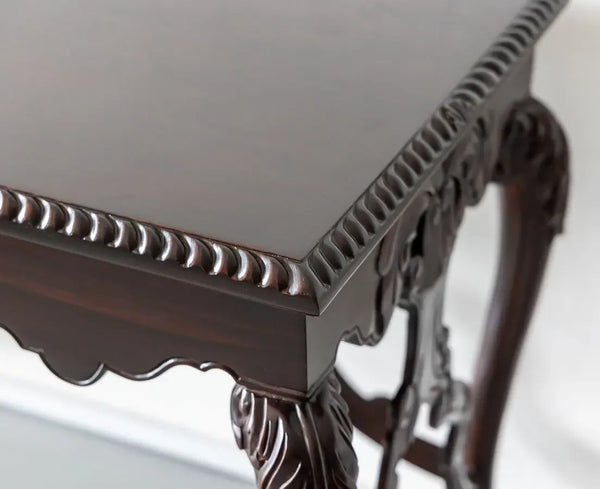Classic Rosewood Centre Table With Carved Floral Design