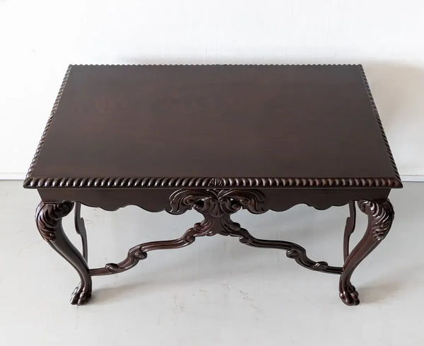 Classic Rosewood Centre Table With Carved Floral Design
