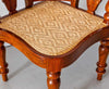 Traditional Luxurious Teakwood Corner Chair with Cane