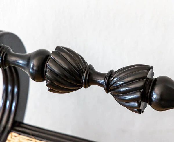 Traditional Classic Rosewood Stool with Floral Carving