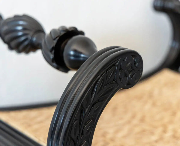 Traditional Classic Rosewood Stool with Floral Carving