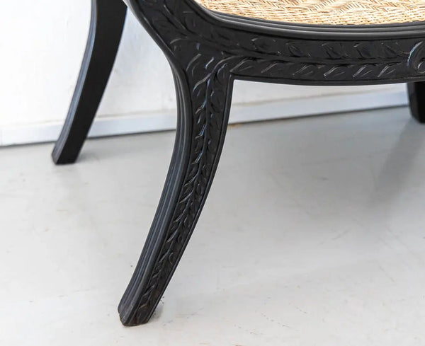 Traditional Classic Rosewood Stool with Floral Carving