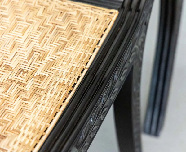 Traditional Classic Rosewood Stool with Floral Carving