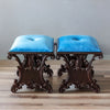 Traditional Classic Rosewood Stool with Floral Carving