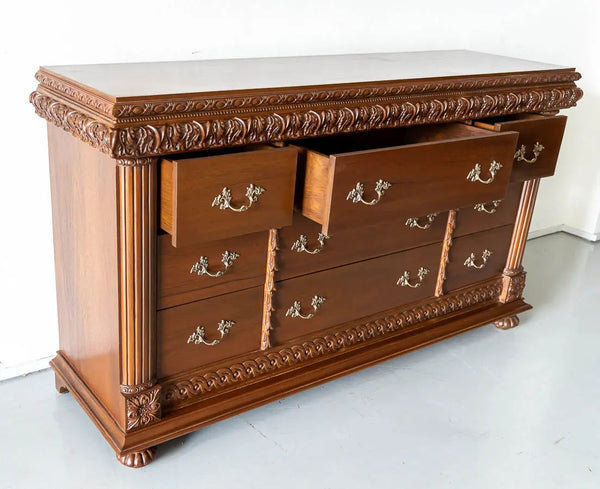 Traditional & Luxurious Carved Teakwood Sideboard