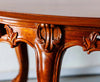 Classic Teakwood Round Dining Table with Carved Floral Design
