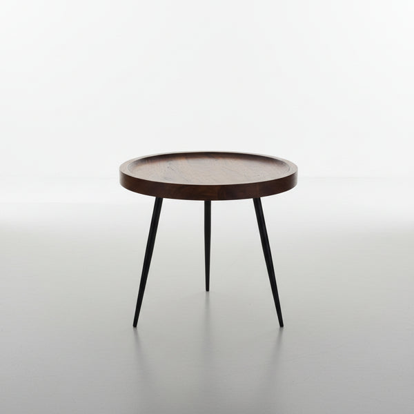 Aras Wooden And Steel Base Side Table