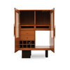 Arco Mid-Century Rattan Wood Bar Cabinet