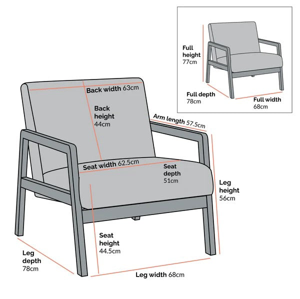 Ashgrove Solid Wood Rattan Arm Chair