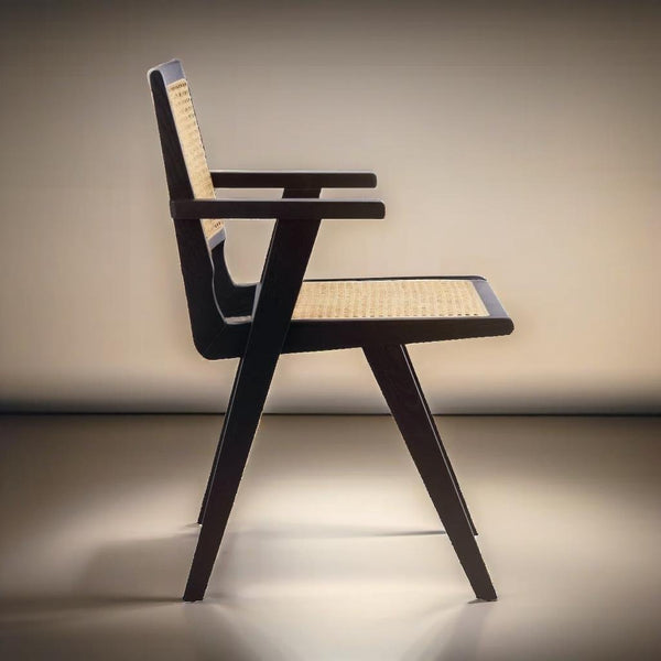 Aspley Rattan Cane Solid Wood Armchair